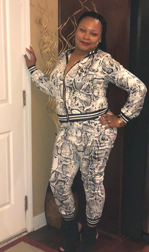 “Miss Thang”  two piece snake print fit