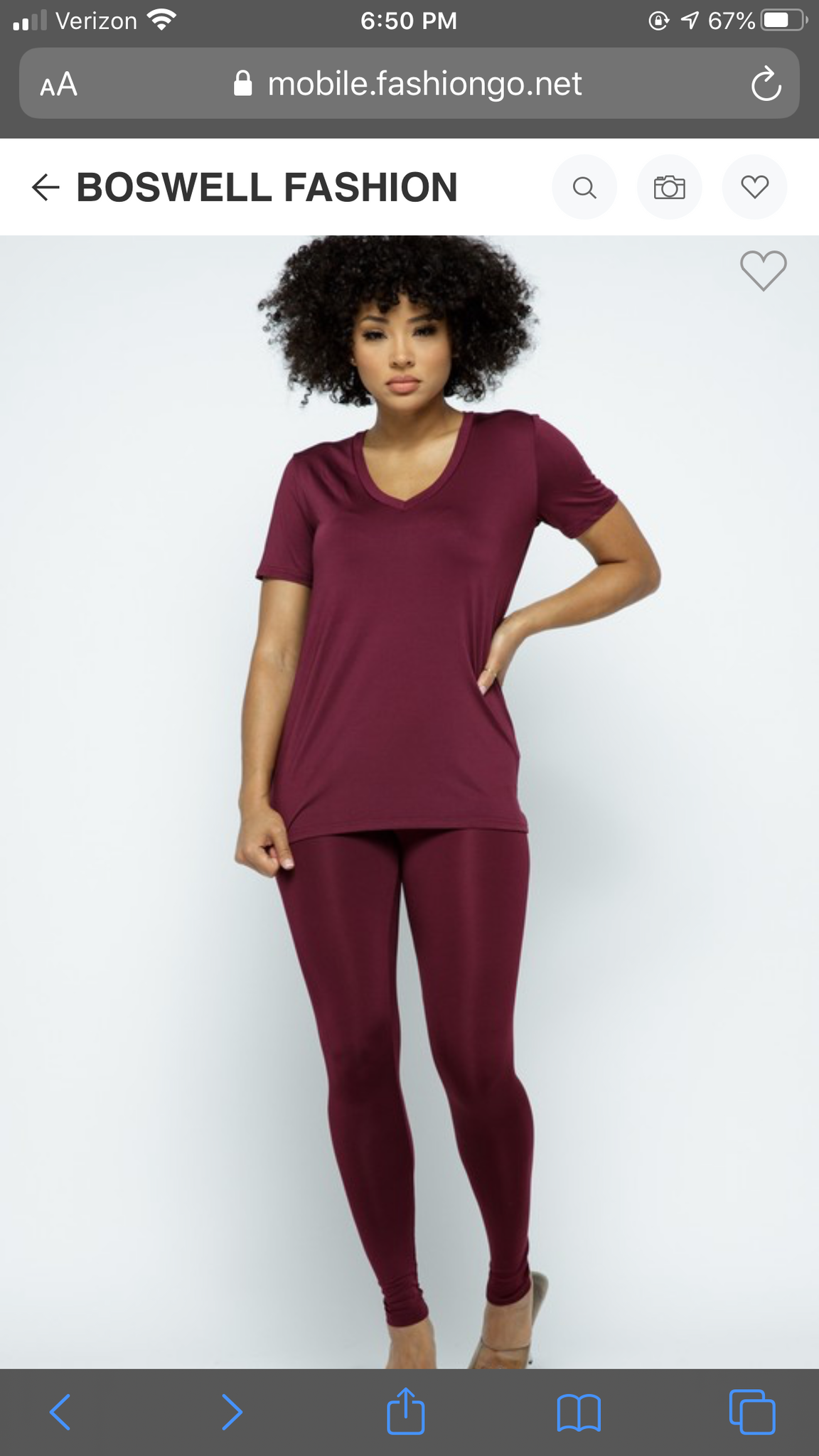 “Grab it and Go” Two piece shirt and pants (Also in Burgundy)